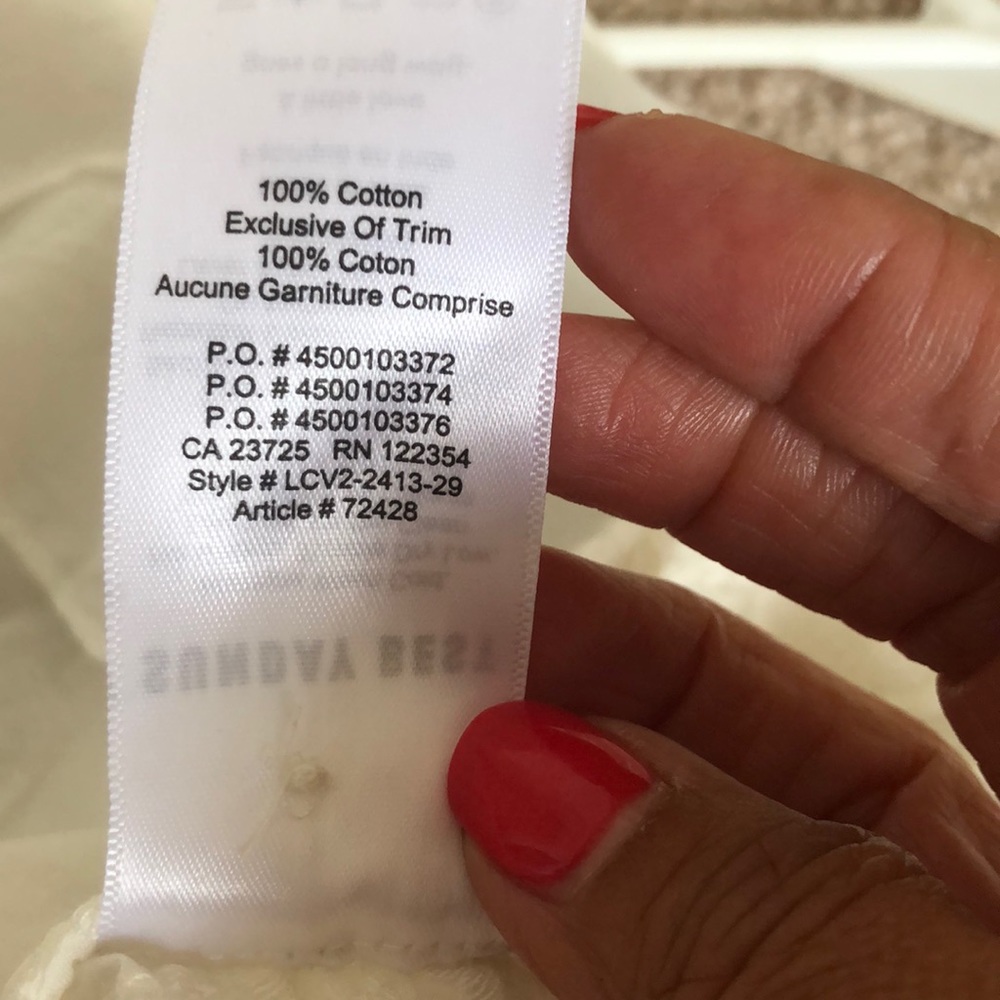 Aritzia cotton embroidered whitE top. NWOT. XS - Picture 7 of 8